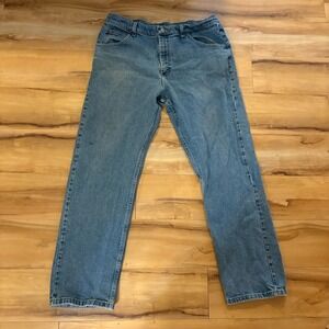 Wrangler Men's 2000s Y2K Mid Light Wash Relaxed Workwear Denim Jeans 36x30